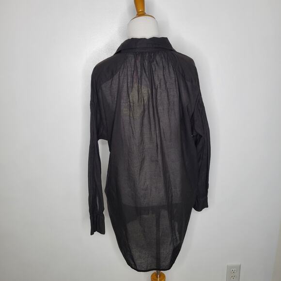 NEW Johnny Was Melanie Blouse Black Popover Sheer Cotton Women Small - Picture 3 of 12